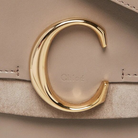Chloe Motty Grey Leather/Suede C Shoulder Bag - Picture 7 of 12